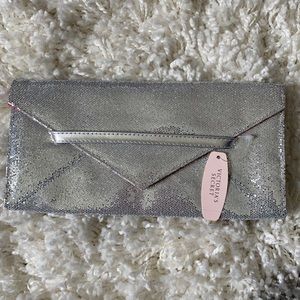 NWT sparkle silver Victoria secret clutch